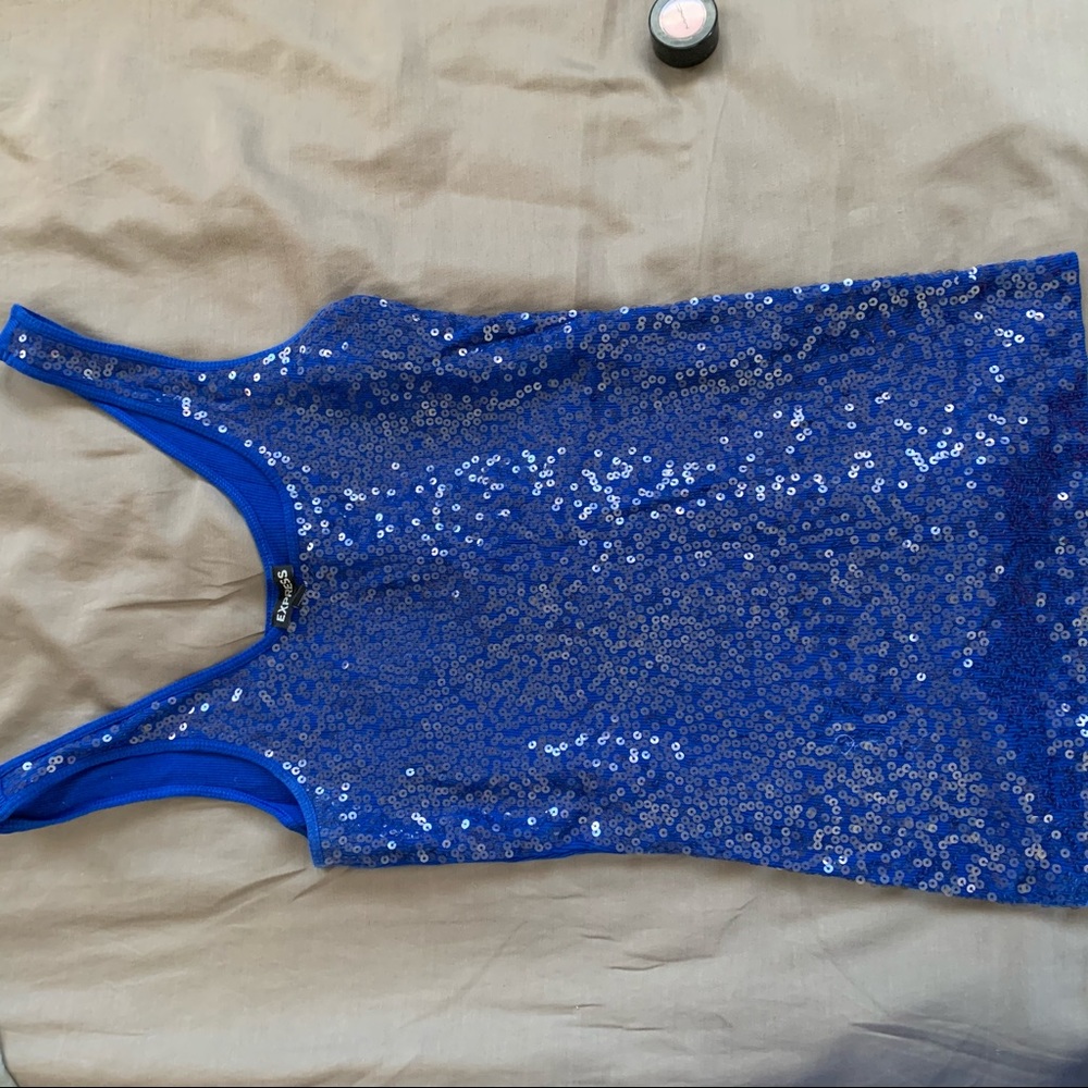 Express sequin tank top size medium